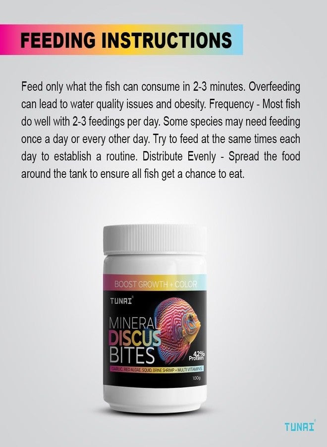 TUNAI Discus Bites Special Fish Food for All Types of Discus Varieties, Boost Color + Growth, Has The Benefits of Garlic, Red Algae, Brine Shrimp. (100g, Discus Bites with Garlic) - Image 5