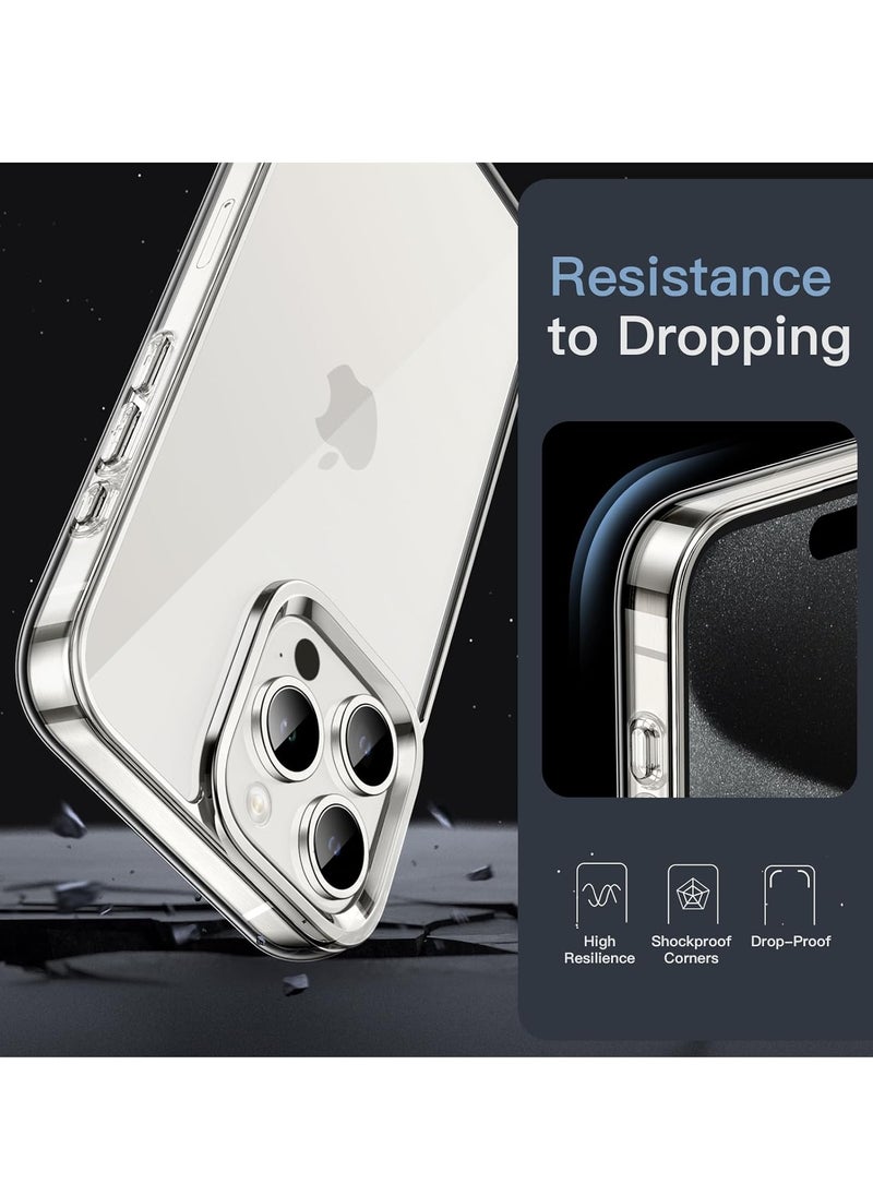 Generic Jetech Non-Yellowing Shock Absorption Transparent Back Anti-Scratch Protective Case for Apple iPhone 15 Pro 6.1 Inch TPU - PC  - Image 3