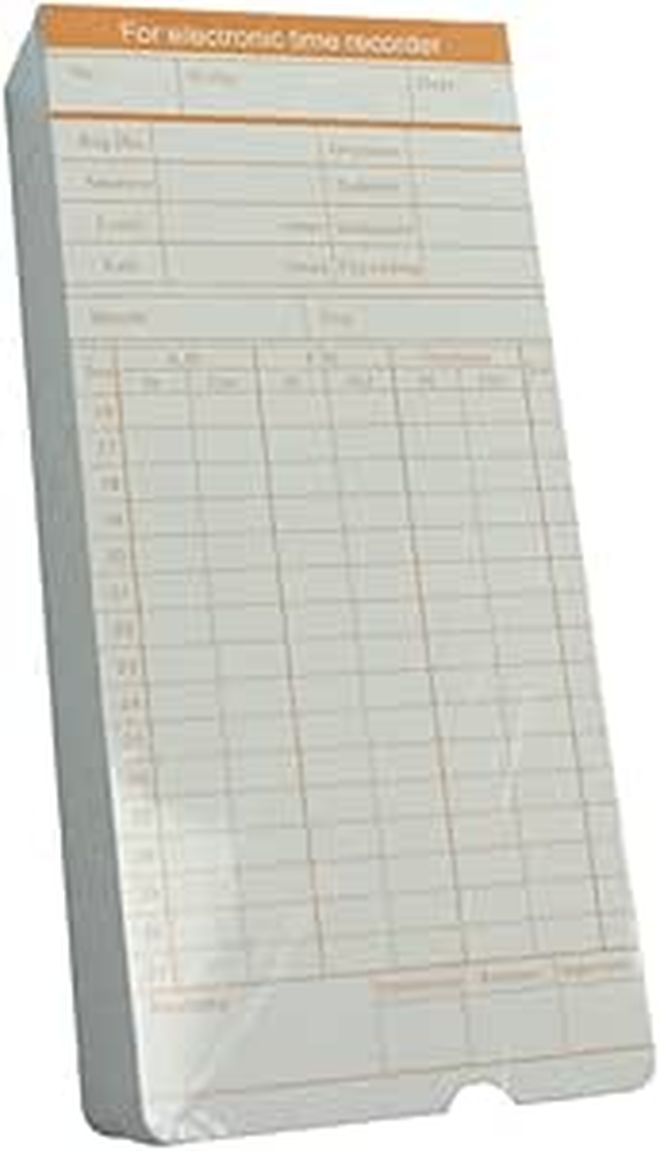 100 Attendance Recording Cards For Employee Time Tracking Daily Use Easy Record Hours White - Image 1
