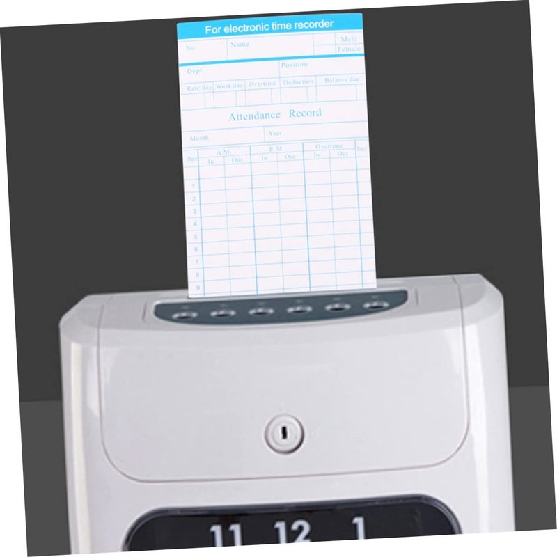 100 Attendance Recording Cards For Employee Time Tracking Daily Use Easy Record Hours White - Image 4
