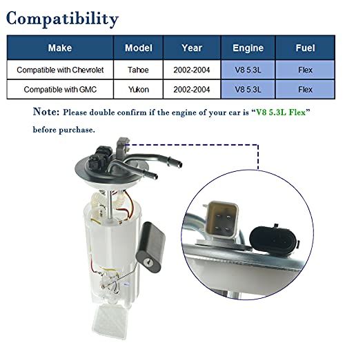 YHTAUTO Fuel Pump Assembly for Chevrolet Tahoe GMC Yukon 2002-2004 V8 5.3L Flex - Image 2