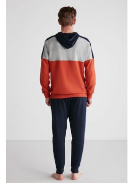 U.S. Polo Assn. 18714 Men's Brick Hooded Long Sleeve Pajama Set  - Image 3