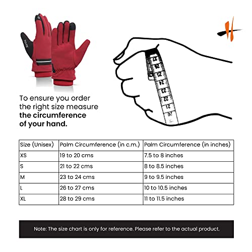 HIVER Nylon Mens Waterproof Gloves Skiing Winter Gloves Touch Screen Glove Anti-Slip Waterproof Texting Gloves for Cold Weather Trekking (Maroon, Medium) - Image 2