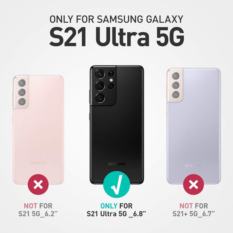 SUPCASE for Samsung Galaxy S21 Ultra Case with Stand (Unicorn Beetle Pro), [Built-in Front Frame & Belt-Clip] [Military-Grade Protection] Full-Body Rugged Phone Case for Galaxy S21 Ultra, Black - Image 2