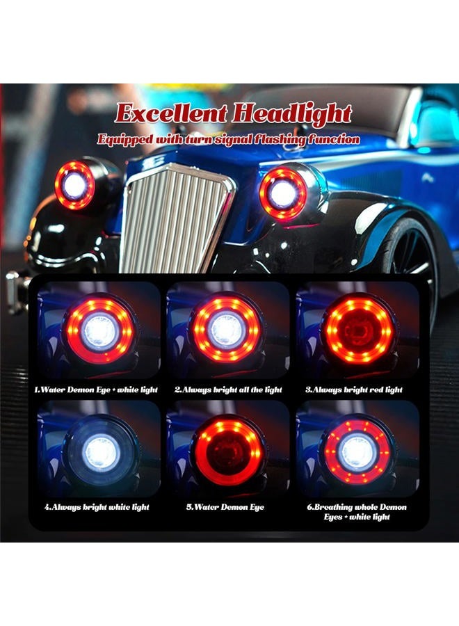 Sakeye Remote Control Car RC Drift Cars 1:16 Rechargeable High Speed RC Cars Toys 4WD 2.4GHz Full Scale Blue RC Racing Cars with LED Lights Two Batteries Birthday Gifts for Boys and Adults - Image 2