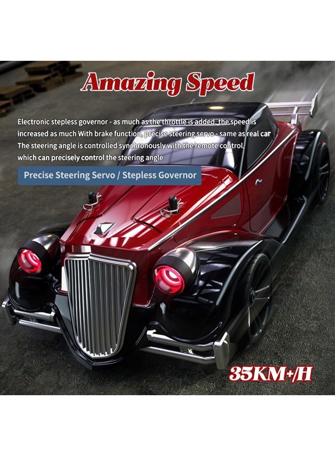 Sakeye Remote Control Car RC Drift Cars 1:16 Rechargeable High Speed RC Cars Toys 4WD 2.4GHz Full Scale Blue RC Racing Cars with LED Lights Two Batteries Birthday Gifts for Boys and Adults - Image 3