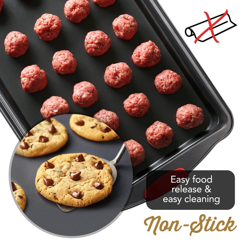 EatEx Bakeware Sets and Mixing Bowl Set, Non-Stick Baking Sheet Set with Utensils, Carbon Steel Cookie Sheets for Baking with Silicon Handles, Oven Safe Sheet Pans and More - Image 3