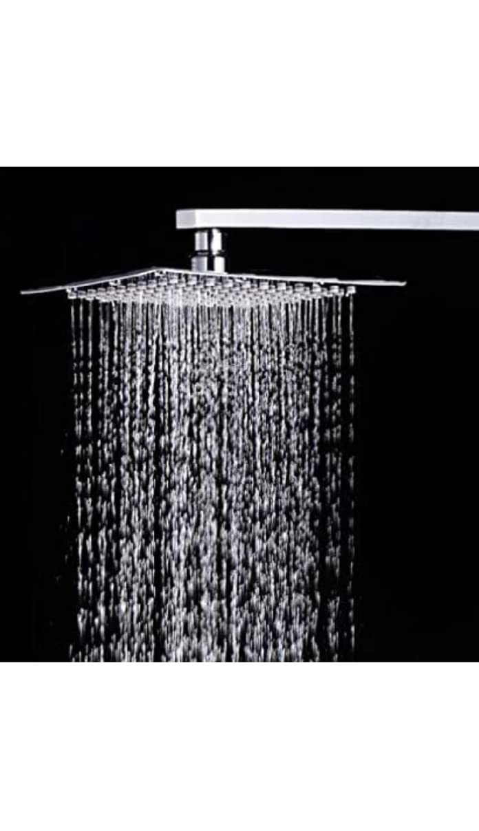 Stainless steel 304 ULTRA SLIM 8 * 8 INCH HEAVY RAIN SHOWER HEAD WITH HEAVY (12- INCH) ARM  - Image 1