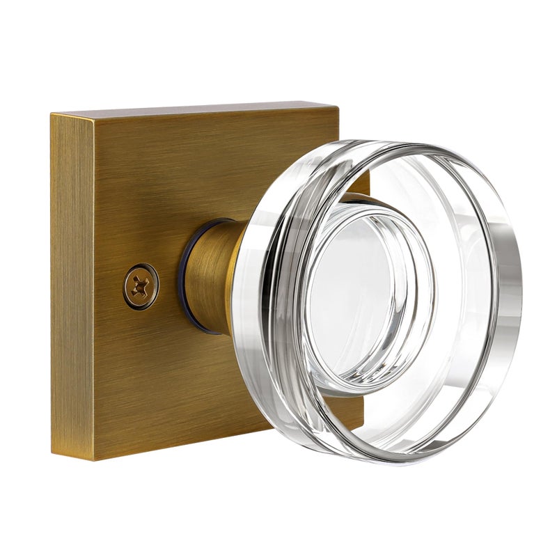 naubea Antique Brass Door Knobs Glass Door Knobs Interior Passage Door Knob Crystal Interior Door Knob for Closet and Hallway - Image 2