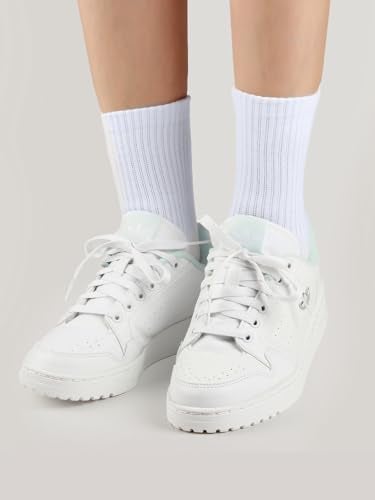 COTTON DAY Unisex School Kids Boys Girls Soft Cotton White Athletic Socks10-12 Years All White Size XL(12) - Image 4