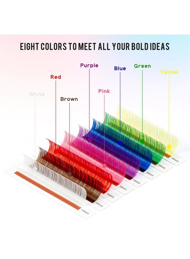 TDance Colorful lashes extension C Curl 0.07mm Thickness Semi Permanent Individual Eyelash Extensions Silk Volume Lashes Professional Salon Use Mixed 8-15mm Length In One Tray (Brown,C-0.07,8-15mm) - Image 3