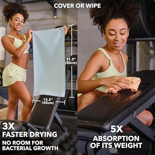 Trailoom Microfiber Workout Towels - Quick Dry, Highly Absorbing, Odor-Free, for Women & Men - Gym Sweat Sports Towel for Hot Yoga, Tennis, Running, Exercise, Working Out, Camping, Set of 5 Pastel - Image 4