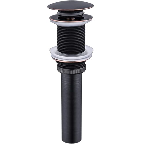 Yodel Faucet Bathroom Sink Drain Without Overflow - Big Cap for Standard 1 3/4" Drain Opening - Pop Up Vessel Sink Drain,Oil Rubbed Bronze - Image 1