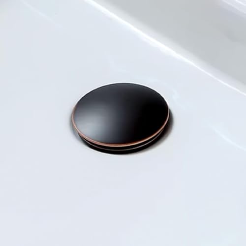 Yodel Faucet Bathroom Sink Drain Without Overflow - Big Cap for Standard 1 3/4" Drain Opening - Pop Up Vessel Sink Drain,Oil Rubbed Bronze - Image 3