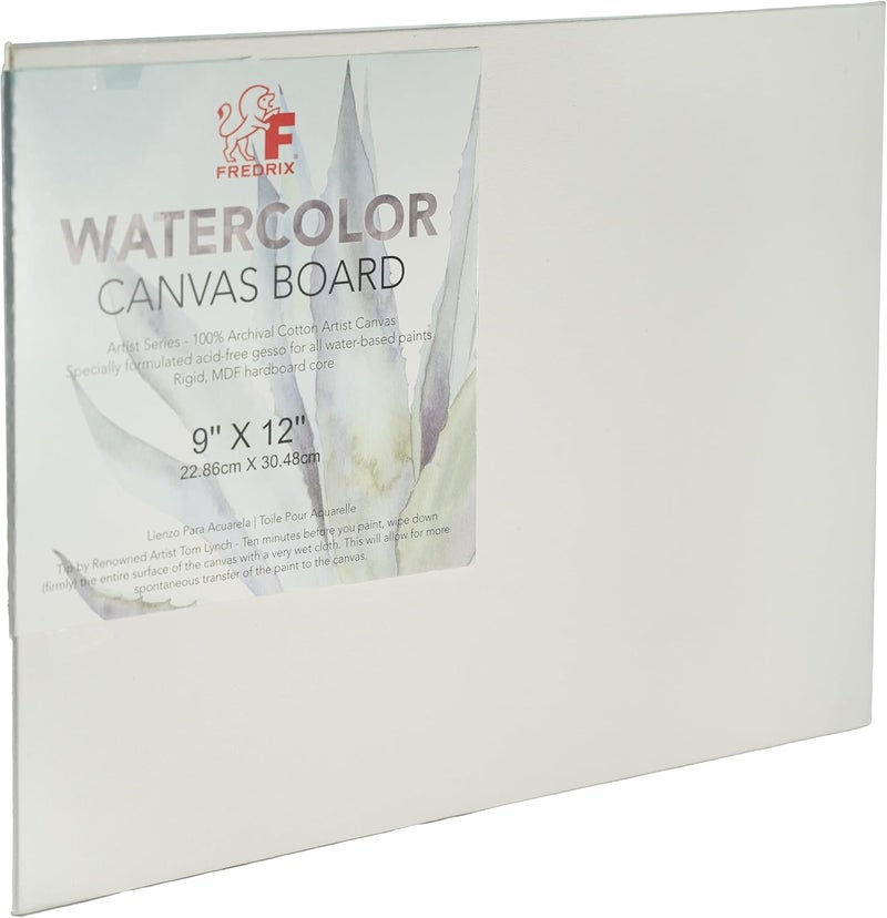 FREDRIX Artist Series Primed Watercolor Archival Canvas Board 9 x 12 - Image 2