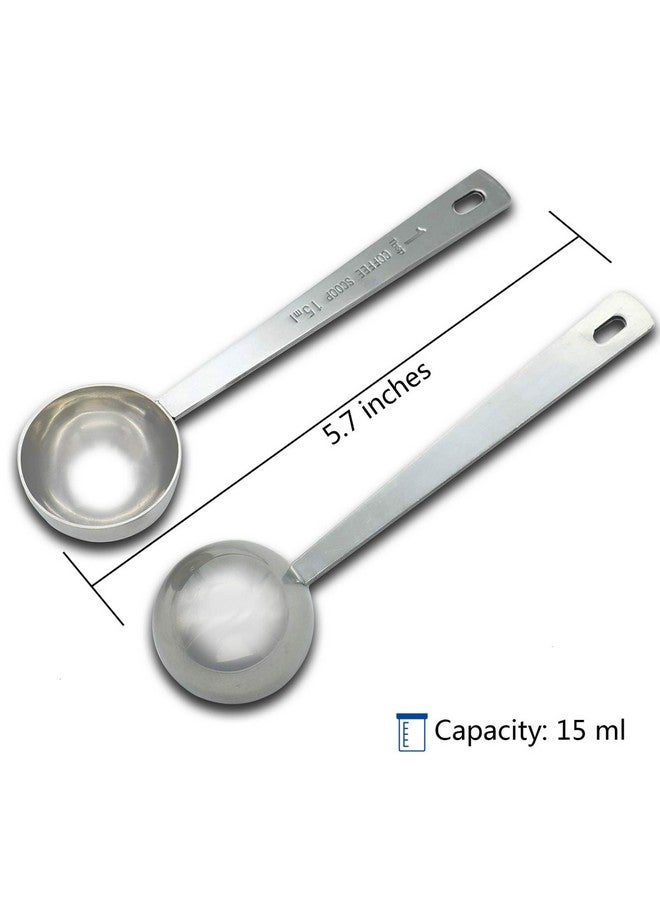 تيمو ملعقة قياس قهوة تيمو، ملعقة كبيرة، مقبض طويل، ملعقة من الفولاذ المقاوم للصدأ للقهوة، مسحوق الحليب، مسحوق الفاكهة، مجموعة من 5 قطع - Image 3