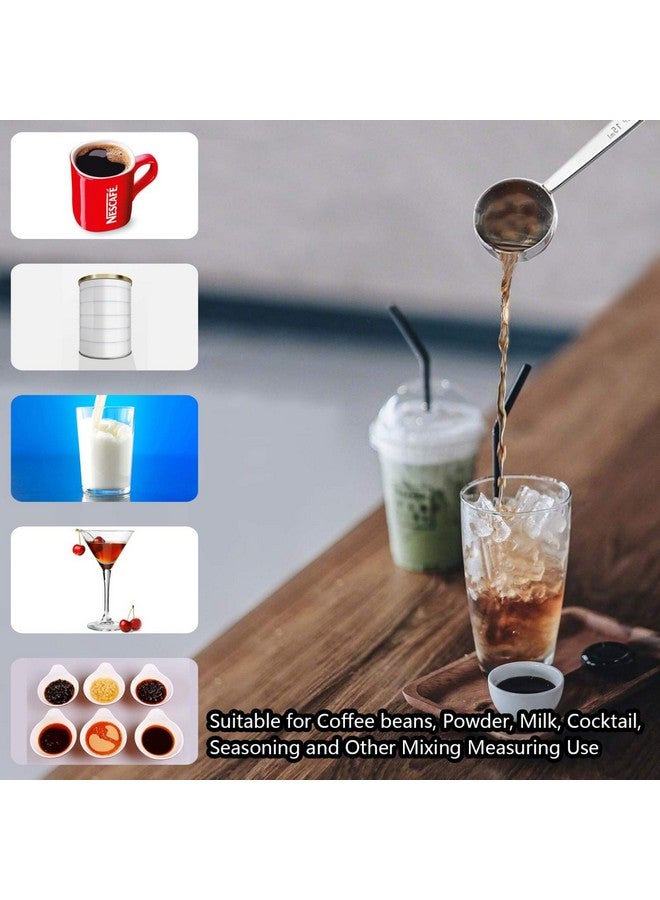 تيمو ملعقة قياس قهوة تيمو، ملعقة كبيرة، مقبض طويل، ملعقة من الفولاذ المقاوم للصدأ للقهوة، مسحوق الحليب، مسحوق الفاكهة، مجموعة من 5 قطع - Image 5