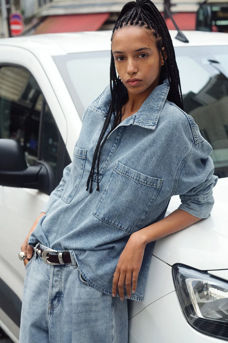 H&M Oversized popover denim shirt