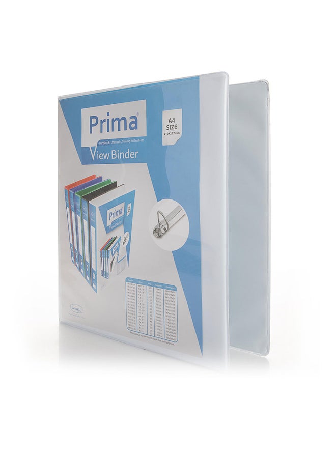 PRIMA 2-Ring View Binder, 2 Inch, White, for Office and School - Image 1