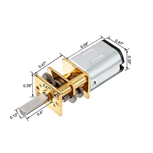 Ruimou DC 6V 100RPM Speed Reduction Motor N20 3mm Shaft Mini Metal Gearwheel Gear Motor with Full Metal Gearbox Micro Electric Motor for DIY Engine Toys(2 Pieces) - Image 5