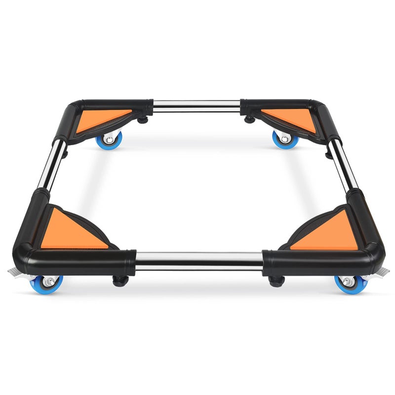 SPACECARE Mini Fridge Stand Furniture Dolly Mobile Roller with 4 Locking WheelsBase Adjustable Refrigerator Washing Machine Stand Moving Cart Appliance Dolly Cart Roller Pedestal Black