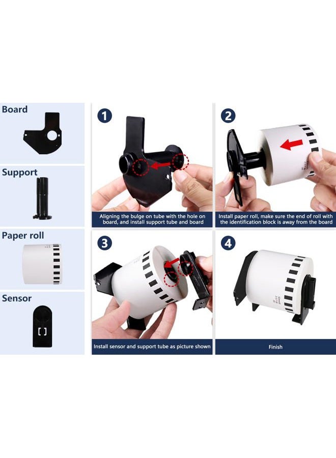 BETCKEY Compatible Address Labels Replacement for Brother DK-1201 (1-1/7" x 3-1/2"), Use with Brother QL Label Printers [10 Rolls/4000 Labels + 2 Reusable Holder Frames] - Image 2