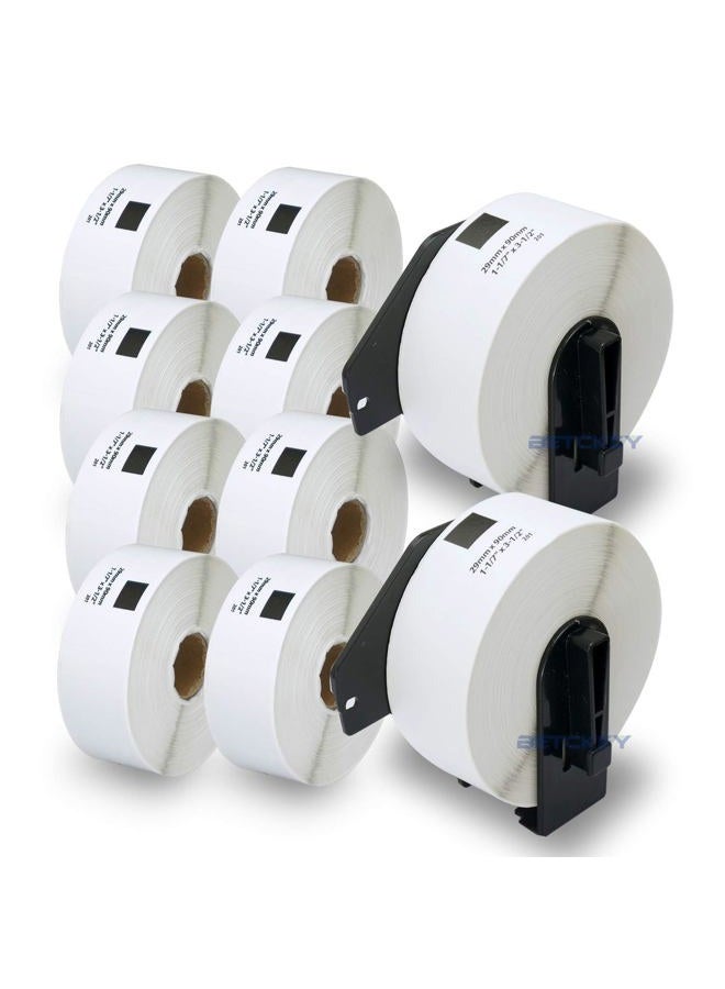 BETCKEY Compatible Address Labels Replacement for Brother DK-1201 (1-1/7" x 3-1/2"), Use with Brother QL Label Printers [10 Rolls/4000 Labels + 2 Reusable Holder Frames] - Image 1