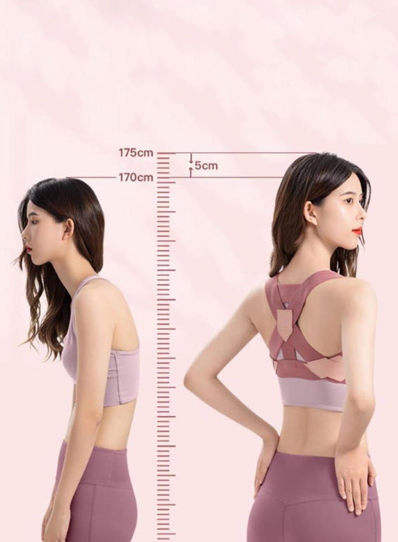 حزام تصحيح وضعية الظهر للنساء، حزام غير مرئي للبالغين مضاد للانحناء (وردي، مقاس صغير) - Image 3