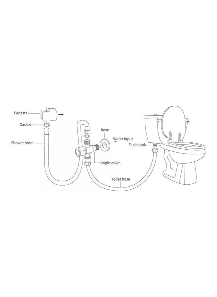 Angle Valve With 2 Water Outlets, Made Of Stainless Steel, Consisting Of Two Pieces And Teflon, With A Hose And A Bidet. - Image 3