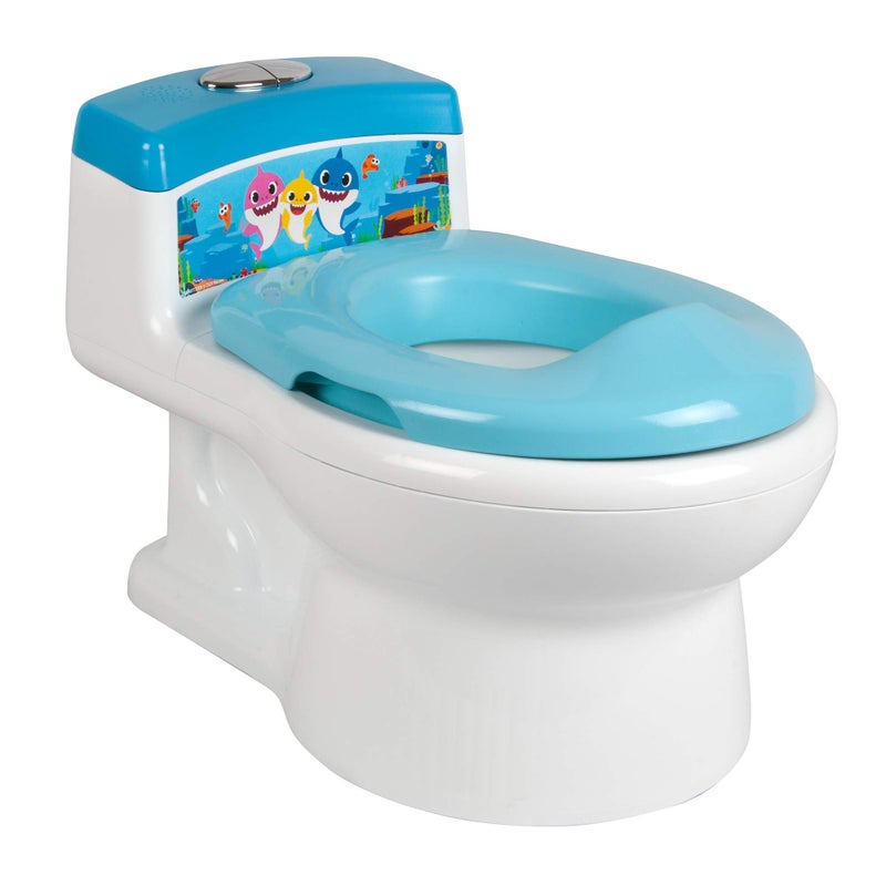 The First Years Pinkfong Baby Shark Potty Training Toilet and Toddler Toilet Seat - Potty Training Toilet Seat with Fun Flushing and Cheering Sounds - Image 1