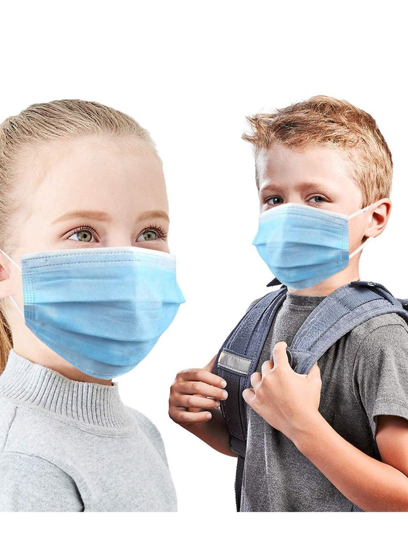 فالکن مد Falcon Med Kids Face Masks, Disposable 3 Ply, 50 Pcs, Individually Wrapped, Children Size, Breathable, Blue - Image 1