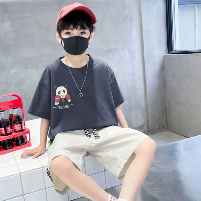 Boys' Summer Short-Sleeved T-Shirt 2026 New Style For Big Boys, Pure Cotton Half-Sleeve Summer Stylish Top Trendy T-Shirt - Image 1