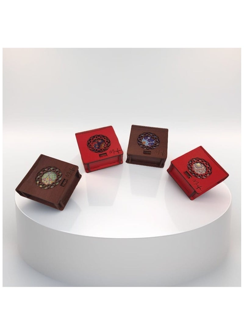MIRFA Scented Candle In Wood Crafted Box - Assorted Pack of 4 - Small  - Image 3