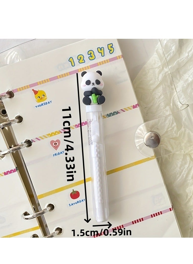 Generic 4PCS Adjustable Panda Bear Slide Cube Erasers, TPR Material, No-Trace Retractable Design, Patterned Creative Stationery for Students  - Image 5