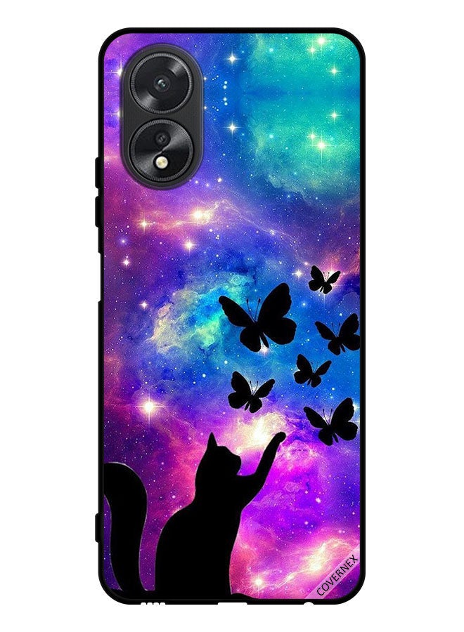 Covernex Protective Case Cover For Oppo A38 Cat & Butterflies - Image 1