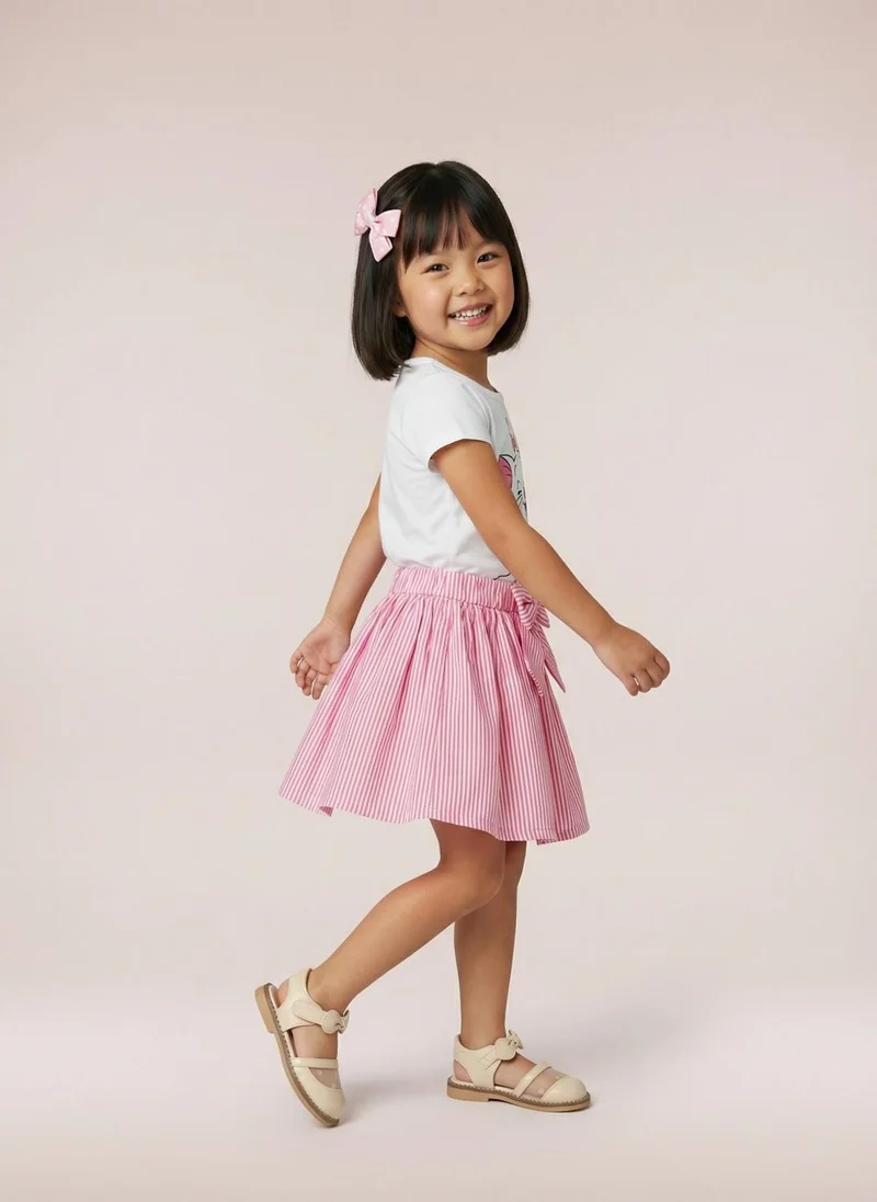 Nautinati  Nautinati Girls Marie Cat Printed Regular Fit Round Neck T-shirt and Skirt Co-ord Set for Women | Best Price UAE