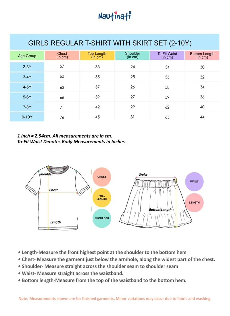 Nautinati  Nautinati Girls Marie Cat Printed Regular Fit Round Neck T-shirt and Skirt Co-ord Set for Women | Best Price UAE