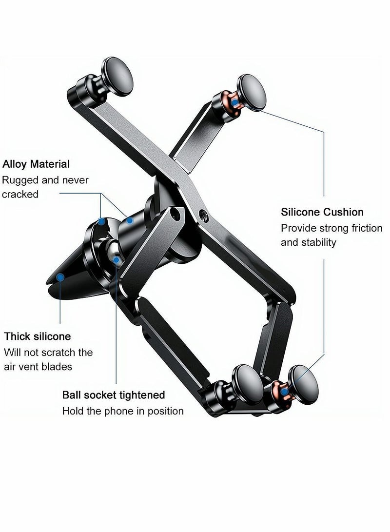 Y&D Mobile Phone Cradle for Car, Gravity Car Holder, Foldable Auto Clamping Air Vent Mount Phones 4.7 to 7 Inches, Black  - Image 4