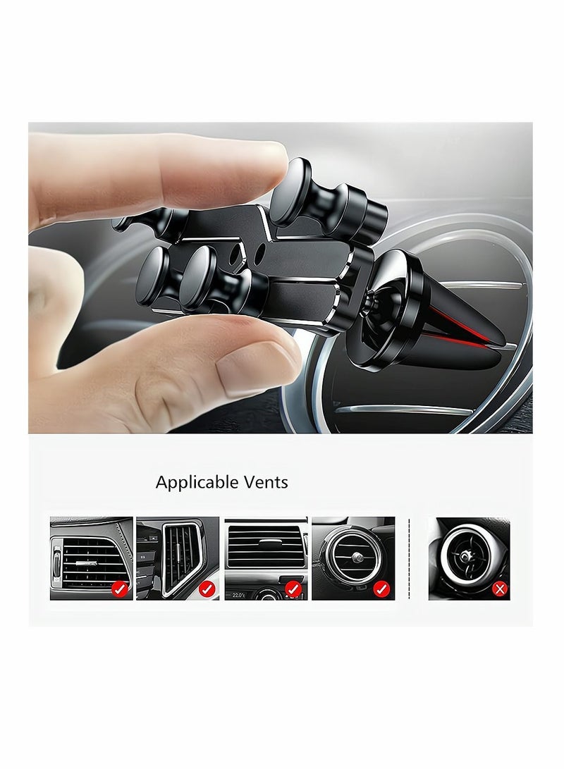 Y&D Mobile Phone Cradle for Car, Gravity Car Holder, Foldable Auto Clamping Air Vent Mount Phones 4.7 to 7 Inches, Black  - Image 3