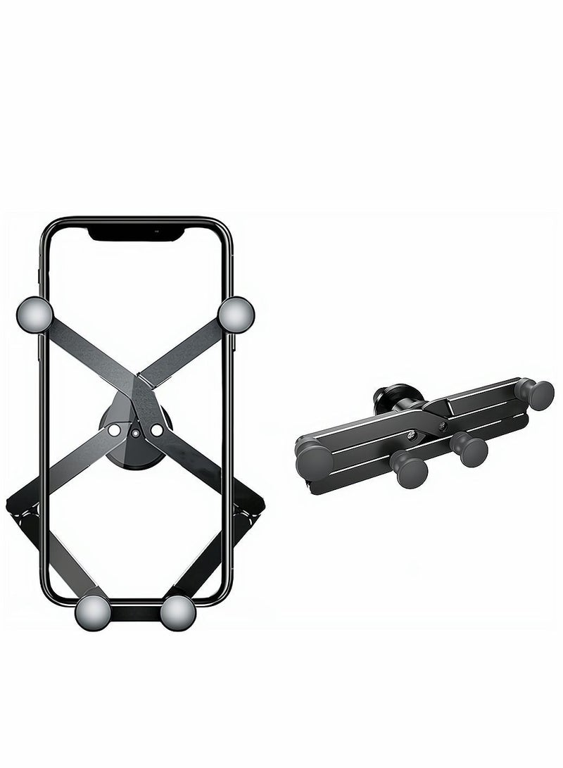 Y&D Mobile Phone Cradle for Car, Gravity Car Holder, Foldable Auto Clamping Air Vent Mount Phones 4.7 to 7 Inches, Black  - Image 1