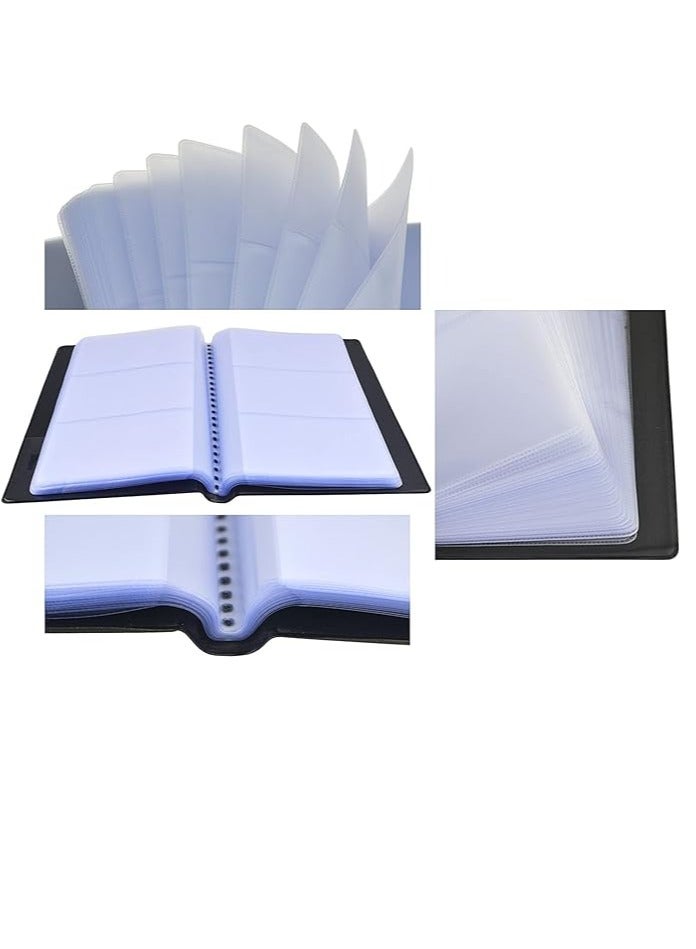 MODEST Business Card Holder Name Card Holder ID Credit Card Book Case Passport Keeper Organizer 160 Slots (Black)  - Image 4