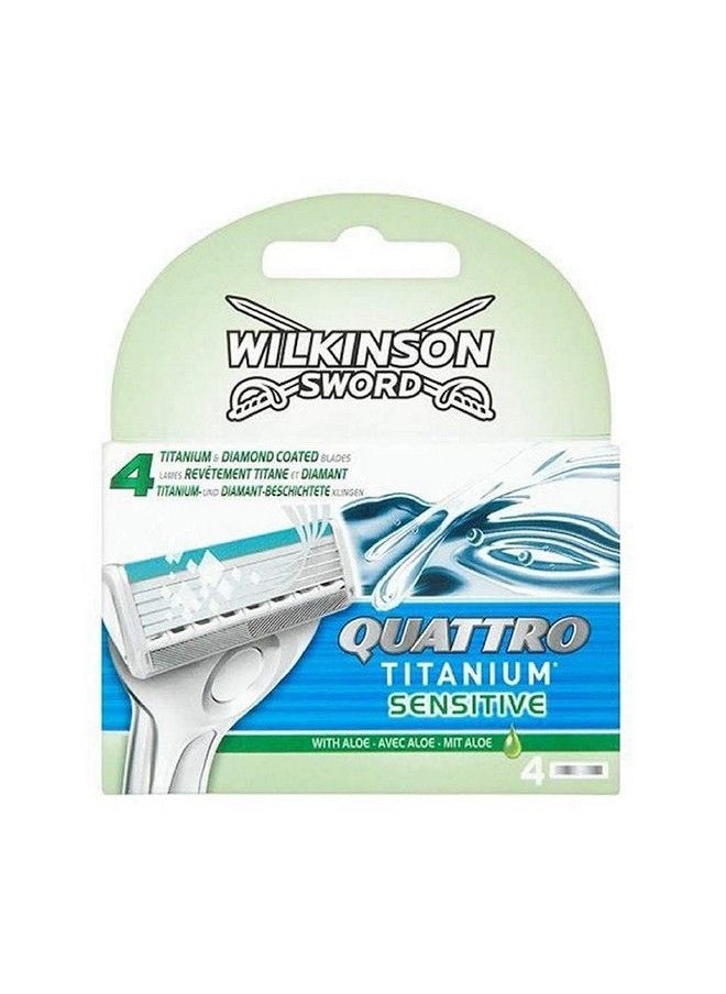 Wilkinson Sword - Quattro Titanium Sensitive Razor Blade 4 Count - Image 1