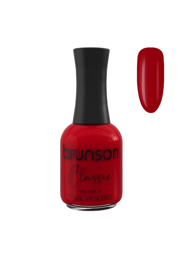 Brunson Classic Nail Polish 18ml Fast Dry Nail Lacquer Nail Harderner Normal Polish Glossy Gel Effect Quick Air Dry Long-Lasting Natural Nail Enamel Salon Quality Manicure Pedicure Regular Polish - Image 1