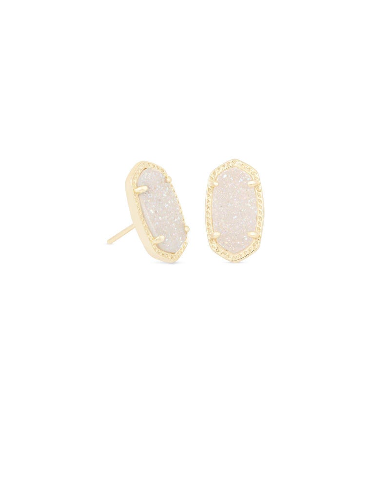 Kendra Scott Ellie Stud Earrings for Women, Fashion Jewelry, 14k Gold-Plated, Iridescent Drusy - Image 1