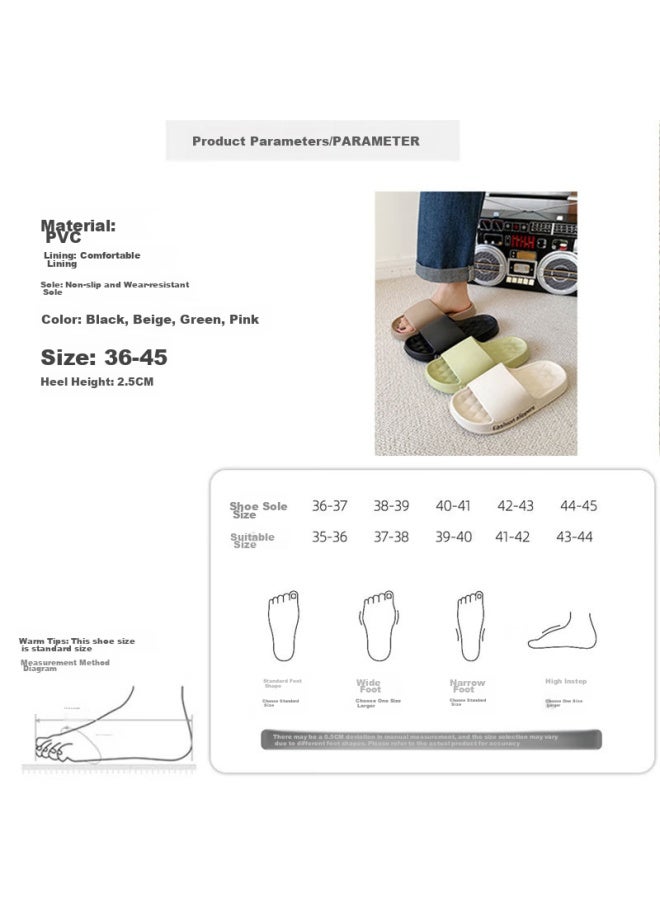 Iqgd Slippers For Men And Women, Soft-soled Floor Slippers, Non-slip Bathroom Slippers For Couples, Home Use, 1819 Black, Size 38-39 - Image 4