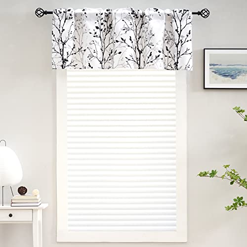 Luvyohmee Tree Branch Printed Valance Curtain, 18 inches Long Kitchen Valance, Black and Grey Window Valances for Kitchen, Bathroom, Dining Room, Living Room, Bedroom and Kid’s Room 2 Panels - Image 4