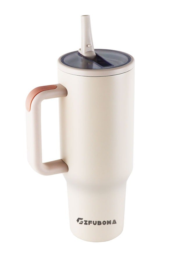 GIFUBOWA 40 oz Tumbler with Handle and Flip Straw Insulated Cup Reusable Stainless Steel Water Bottle Travel Mug Cupholder Friendly - Image 1