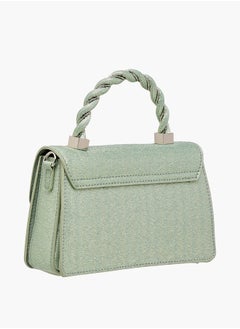 Flora Bella By Shoexpress Women's Textured Satchel Bag with Handle and Chain Strap  - Image 4