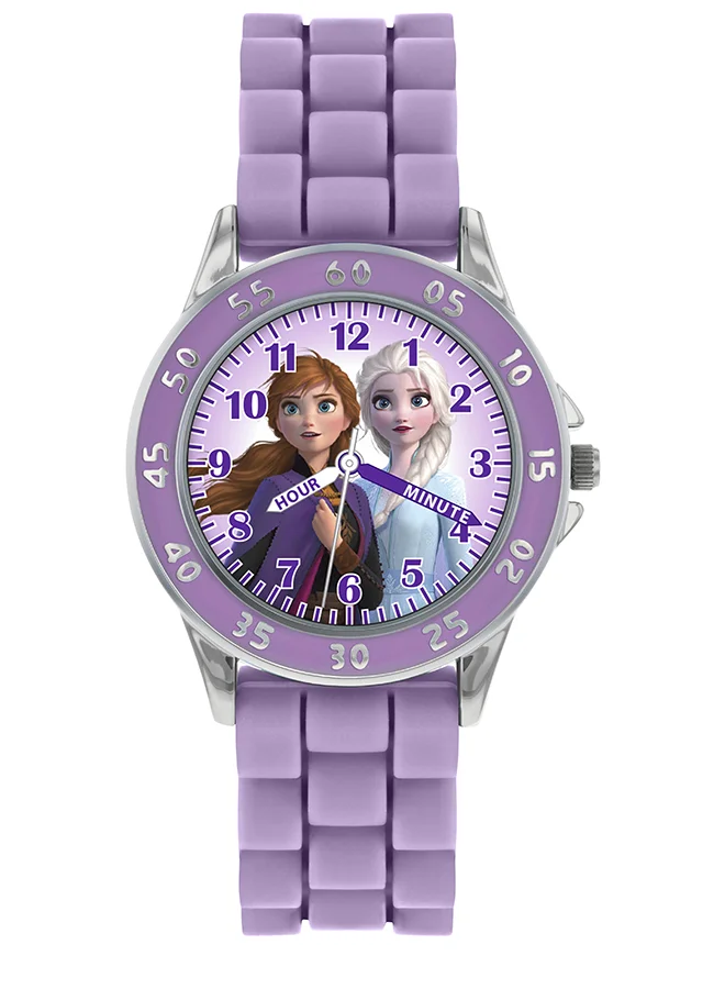 ديزني Girls Analog Round Shape Silicon Wrist Watch - FZN9505ARG - 32 Millimeter