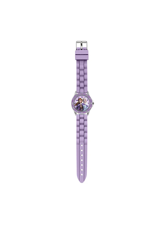 ديزني Girls Analog Round Shape Silicon Wrist Watch - FZN9505ARG - 32 Millimeter